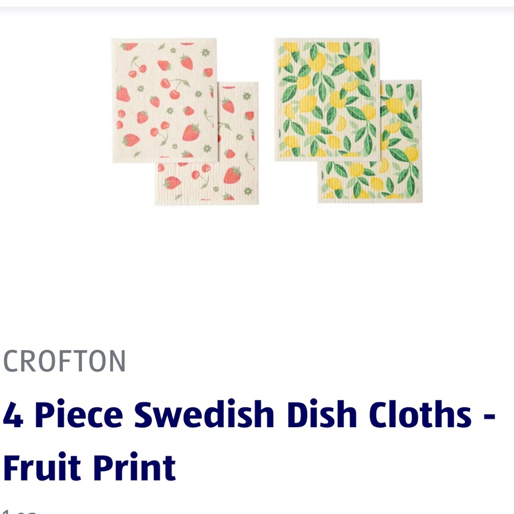 Crofton Swedish Dish Cloths - Lemon Design